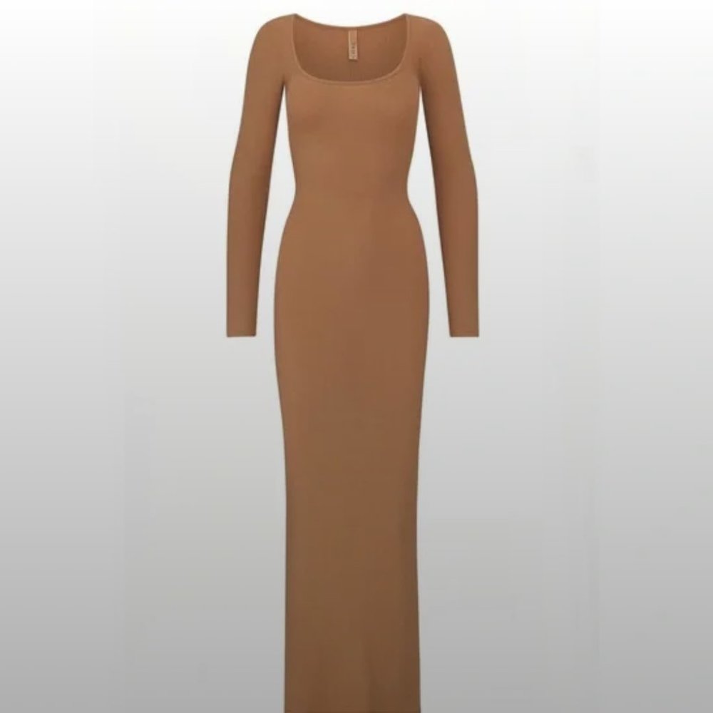 Skims Soft Lounge Maxi Dress XS Camel